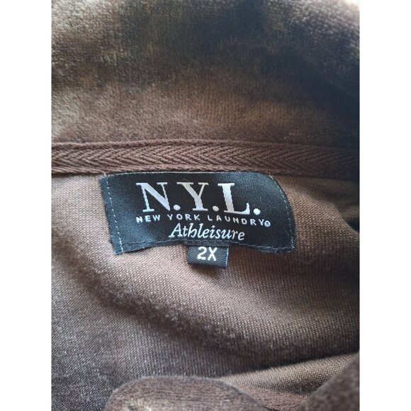 New York Laundry Athleisure Zip-Up Jacket Womens 2X Brown - Picture 3 of 7